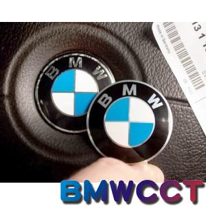 BMW 原廠 方向盤標誌 鋁製 LOGO 45mm